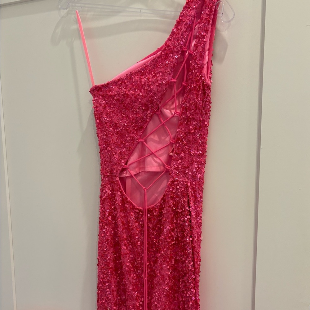 Elegant Pink Sequin Maxi Skirt - Picture 4 of 7
